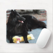 Tapis De Souris Berger belge par la cheminée (Avec souris)
