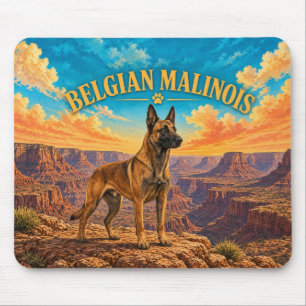 Tapis De Souris Berger Malinois belge, Canyonlands aquarelle vinta