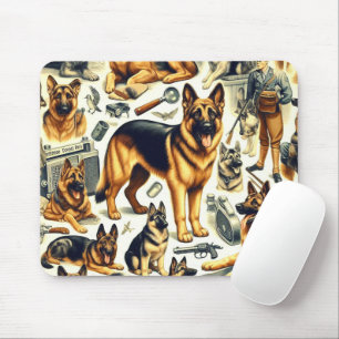 Tapis De Souris Berger vintage allemand sans couture