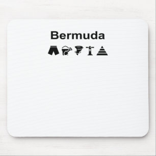 Tapis De Souris Bermudes Icônes Monotone Couleur claire