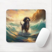 Tapis De Souris Bernedoodle Beach Surf Peinture (Avec souris)