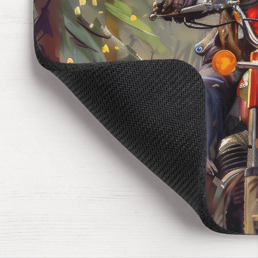 Tapis De Souris Bernedoodle Chien équitation Moto Noël (Coin)