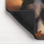 Tapis De Souris Bernedoodle Chiot Automne Citrouille de plaisir (Coin)