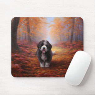 Tapis De Souris Bernedoodle en automne Leaves automne Inspire