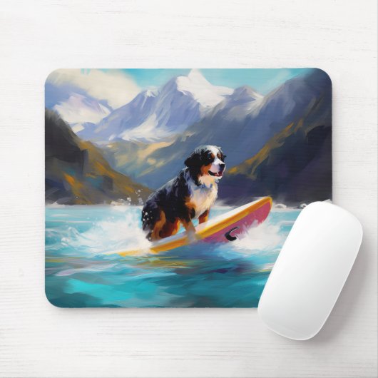 Tapis De Souris Bernese Mountain Beach Surf Paining (Avec souris)
