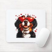 Tapis De Souris Bernese Mountain Cute Berner Dog Lover Valentines  (Avec souris)