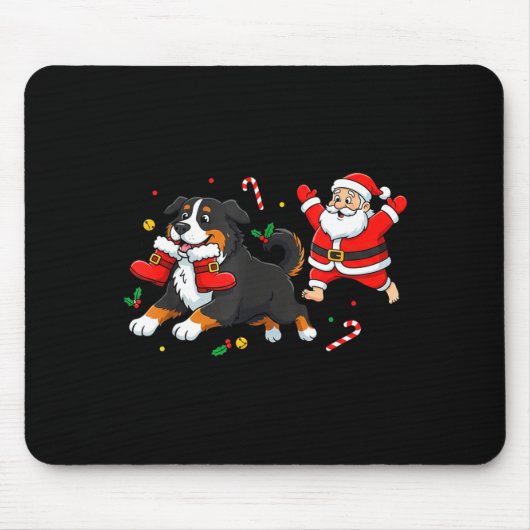 Tapis De Souris Bernese Mountain Dog Santa Claus Boots Christmas W (Devant)
