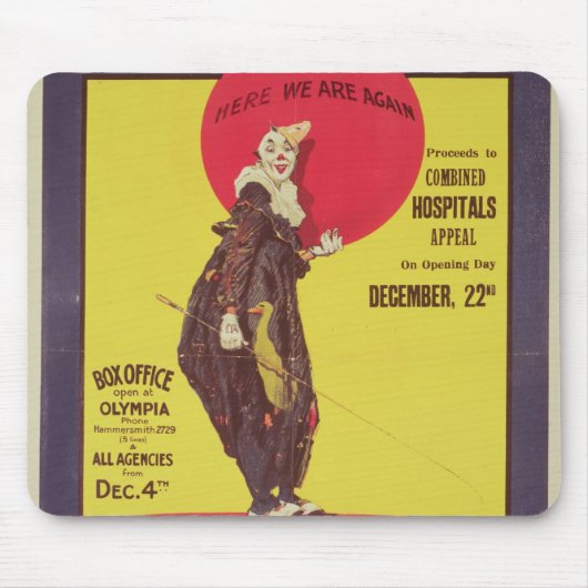 Tapis De Souris Bertram fraise l'affiche de cirque (Devant)