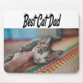 Tapis De Souris Best Chat Papa Photo Texte noir (Devant)