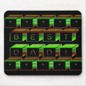 Tapis De Souris Best Dad Block Text Green and Brown (Devant)