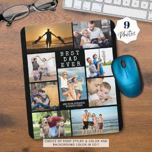 Tapis De Souris BEST DAD EVER Photo Collage Personnalisé