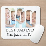 Tapis De Souris Best Dad Ever Photo Letter<br><div class="desc">This father's gift mouse pad features three photos in the shape of the letters "DAD",  along with "Best Dad Ever".
It is easily customizable with your photos and name.
Perfect for Father's Day,  birthdays,  or to show your appreciation.</div>