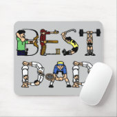 Tapis De Souris Best Dad Sports Fun (Avec souris)