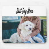 Tapis De Souris Best Dog Mom Photo Texte noir (Devant)