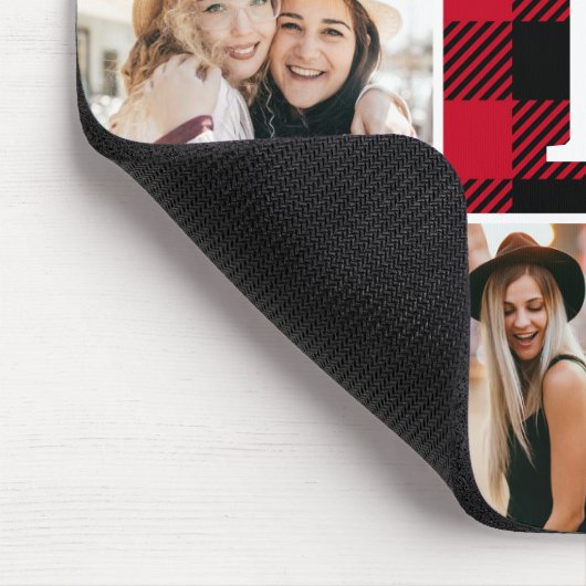 Tapis De Souris BFF Best Friends Red Plaid Keepsake Pictures (Coin)