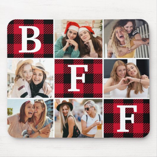 Tapis De Souris BFF Best Friends Red Plaid Keepsake Pictures (Devant)