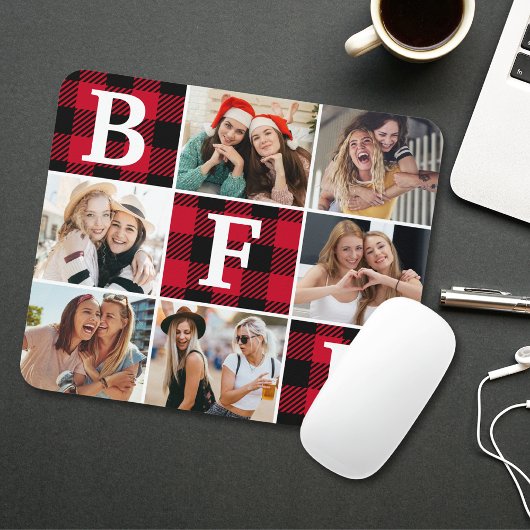 Tapis De Souris BFF Best Friends Red Plaid Keepsake Pictures