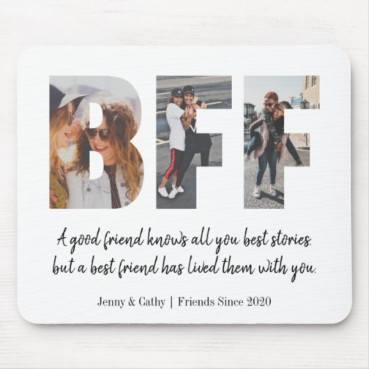 Tapis De Souris BFF moderne meilleur ami pour toujours mignon phot (Devant)