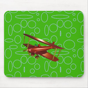 Tapis De Souris Bi-plan rouge sur les cercles et boucles verts