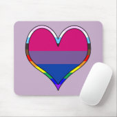 Tapis De Souris Bi Pride Coeur (Avec souris)