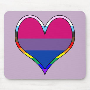 Tapis De Souris Bi Pride Coeur