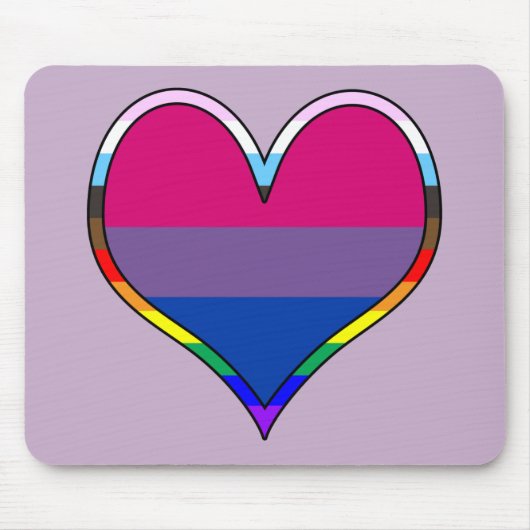 Tapis De Souris Bi Pride Coeur (Devant)