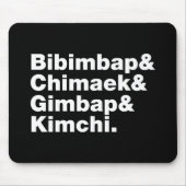 Tapis De Souris Bibimbap & Chimaek & Gimbap & Kimchi. Aliments cor (Devant)
