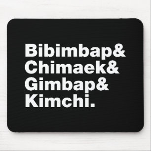 Tapis De Souris Bibimbap & Chimaek & Gimbap & Kimchi. Aliments cor