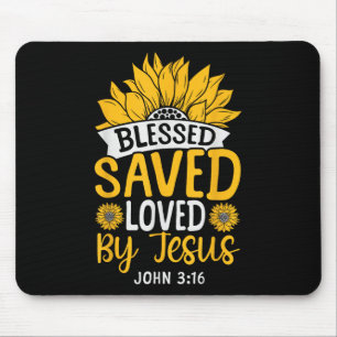 Tapis De Souris Bible chrétienne Verse Foi Dieu Fleur Jean 3_16 B