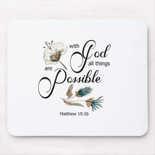 Tapis De Souris Bible verse Floral (Devant)