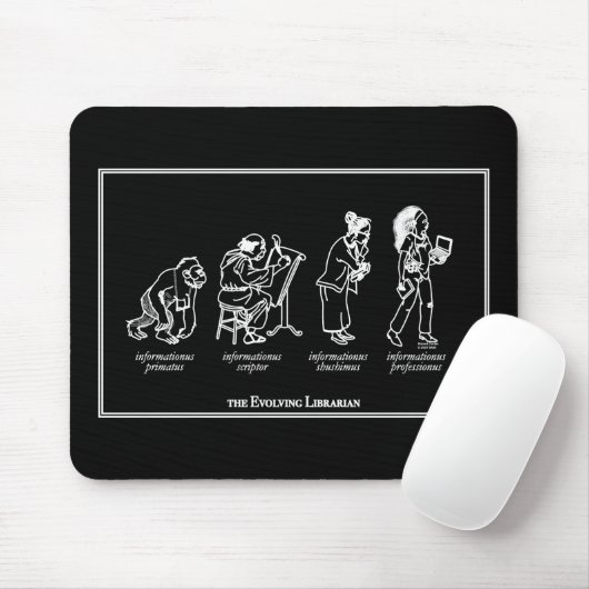 Tapis De Souris Bibliothécaire en évolution Mousepad - noir (Avec souris)