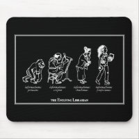 Bibliothécaire en évolution Mousepad - noir