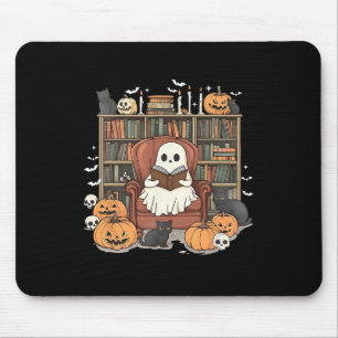 Tapis De Souris Bibliothèque fantôme Halloween Livre Lecture Livre