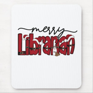 Tapis De Souris Bibliothèque Joyeuse Librairie de Noël Lover
