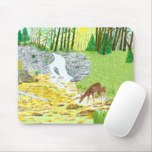 Tapis De Souris Biche et faon