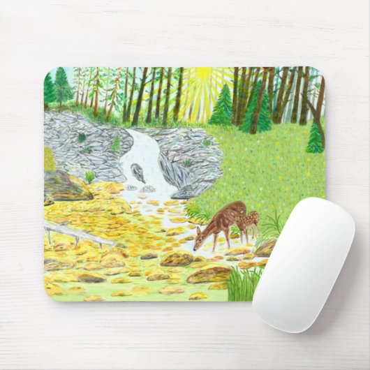 Tapis De Souris Biche et faon (Avec souris)