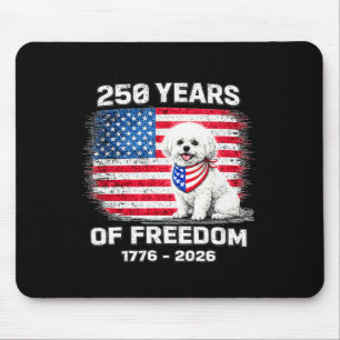 Tapis De Souris Bichon Frise 250 Ans Anniversaire Amérique 250ème