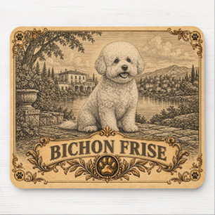 Tapis De Souris Bichon Frise, Chien de Patrimoine Vintage