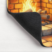 Tapis De Souris Bichon Frise Fireplace with Christmas Lights (Coin)