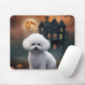 Tapis De Souris Bichon Frise Halloween Effrayant  (Avec souris)