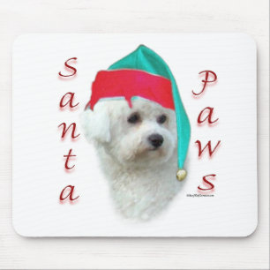 Tapis De Souris Bichon Frise Père Noël Paws