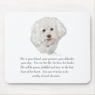 Tapis De Souris Bichon Frise Souvenir FEMELLE