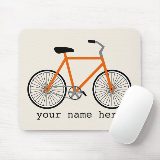 Tapis De Souris Bicyclette orange Mousepad (Avec souris)