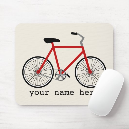 Tapis De Souris Bicyclette rouge Mousepad (Avec souris)