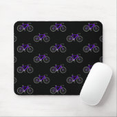 Tapis De Souris bicyclette violette sur noir (Avec souris)