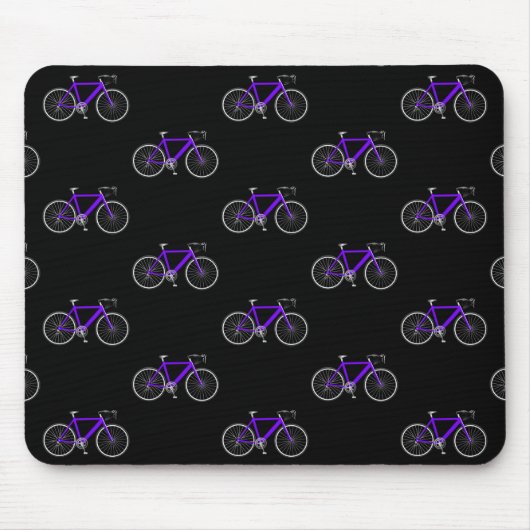 Tapis De Souris bicyclette violette sur noir (Devant)