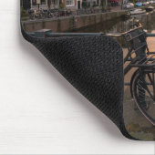 Tapis De Souris Bicyclettes au coucher du soleil à Amsterdam (Coin)
