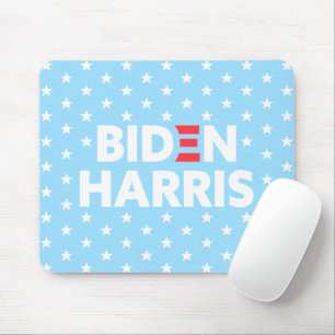 Tapis De Souris Biden Harris White Stars Motif Baby Blue