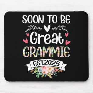 Tapis De Souris Bientôt être Grand Grammie Est 2025 Floral Mère's