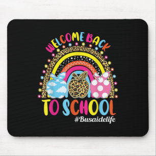 Tapis De Souris Bienvenue à l'école Arc-en-ciel Pomme Bus Aide à l